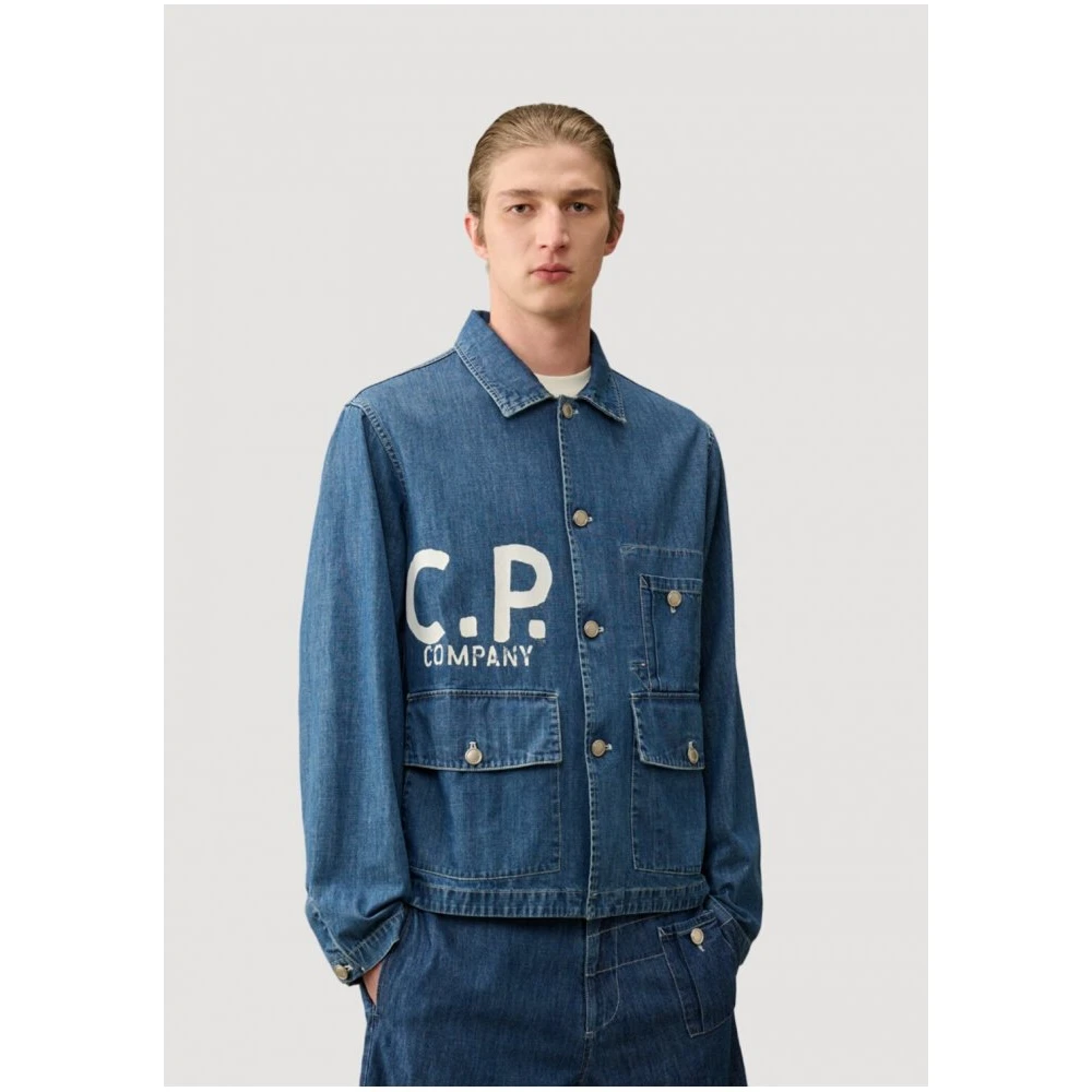 C.P. Company Blauwe Middelgrote Jas Blue Heren