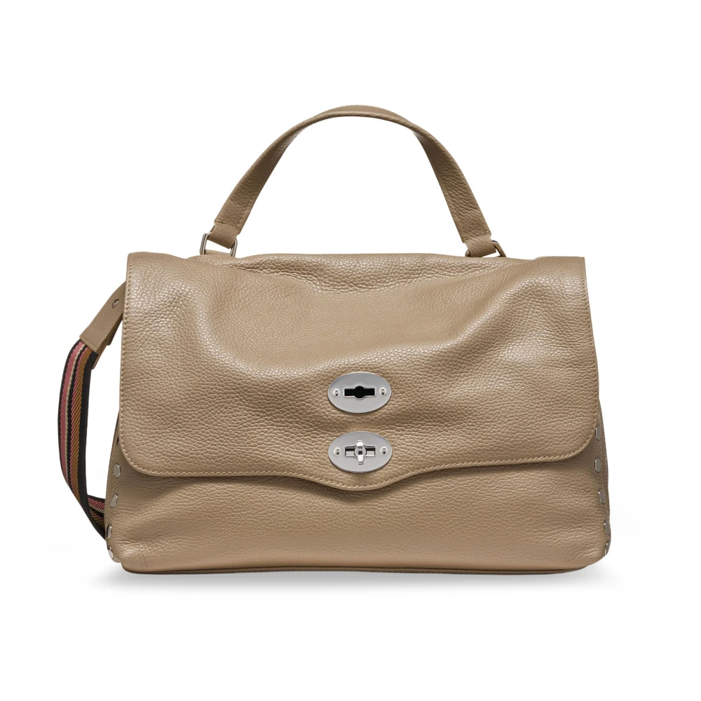 Zanellato Women's Gray Stylish Leather Shoulder Bag With Flap
