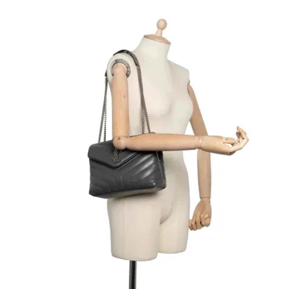 Yves Saint Laurent Vintage Pre-owned Leather shoulder-bags Gray Dames