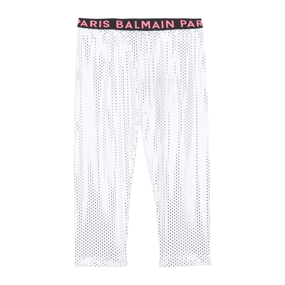 Balmain Fine Jersey Leggings White, Flicka