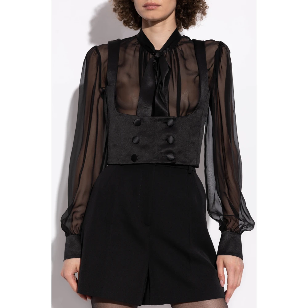 Dolce & Gabbana Zijden vest Black Dames