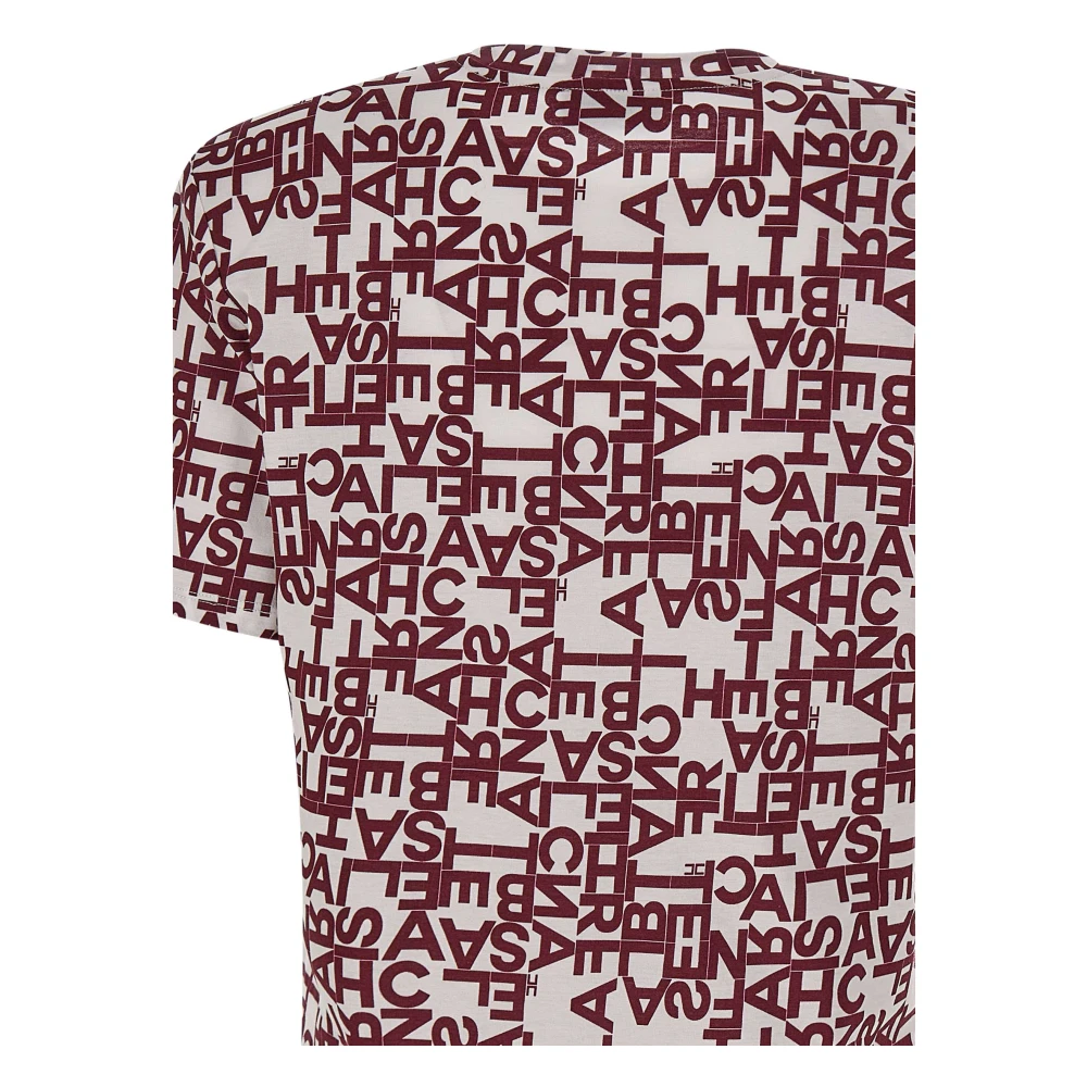 Elisabetta Franchi Bordeaux Monogram Katoenen T-shirt Red Dames