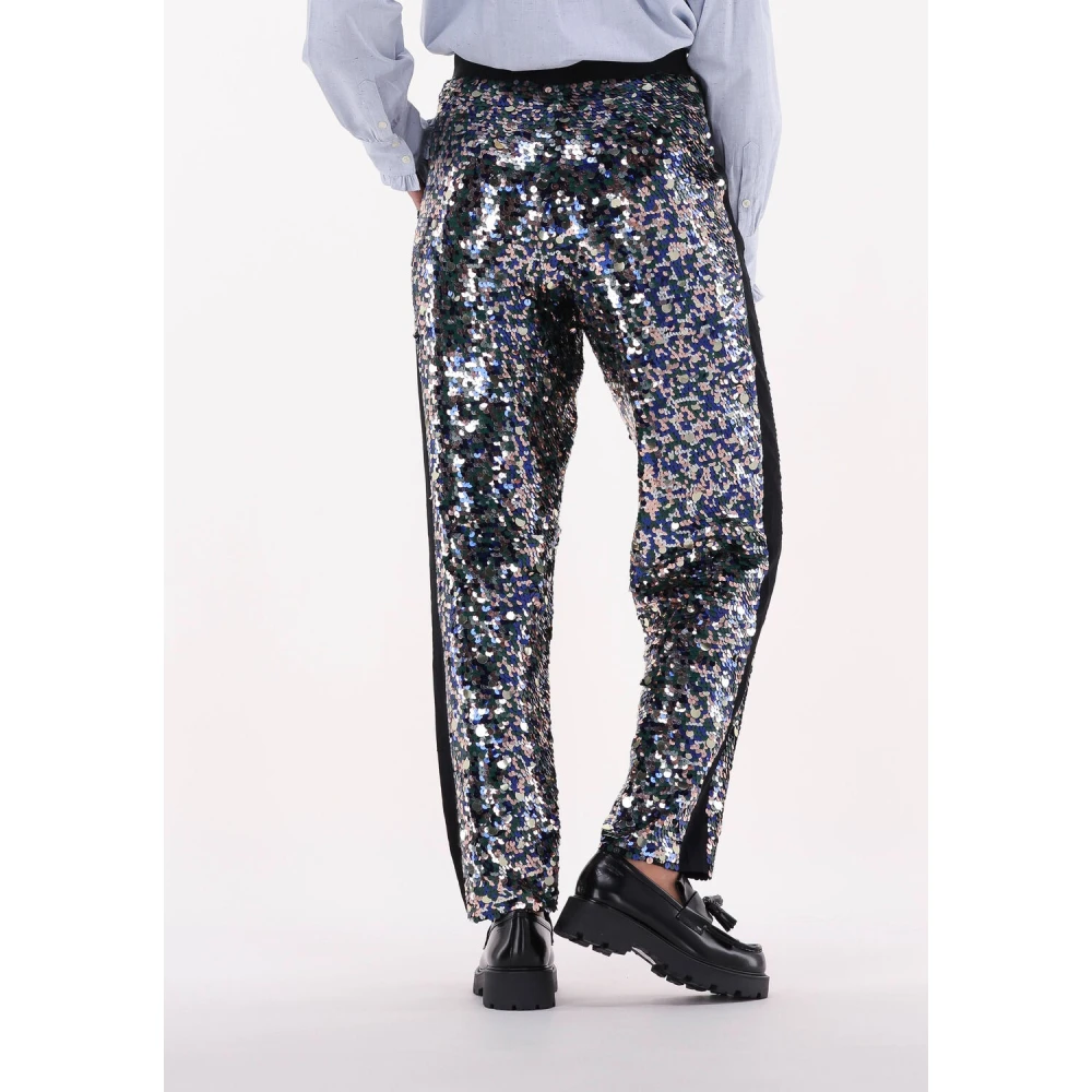 Scotch & Soda Metallic Sequin High-rise Broek Gray Dames