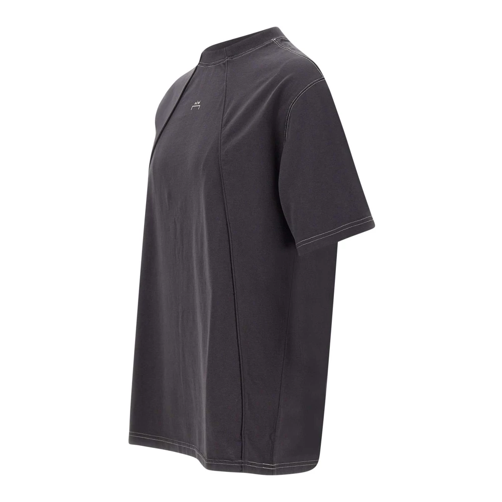 A-Cold-Wall Rookgrijze katoenen T-shirt met logo Black Heren