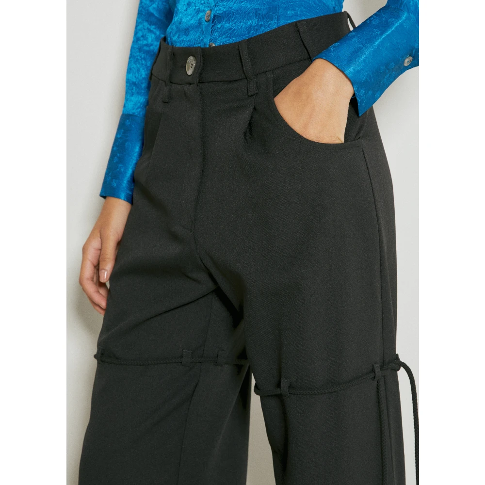 Song for the Mute Getailleerde broek met verstelbare bandjes Black Dames