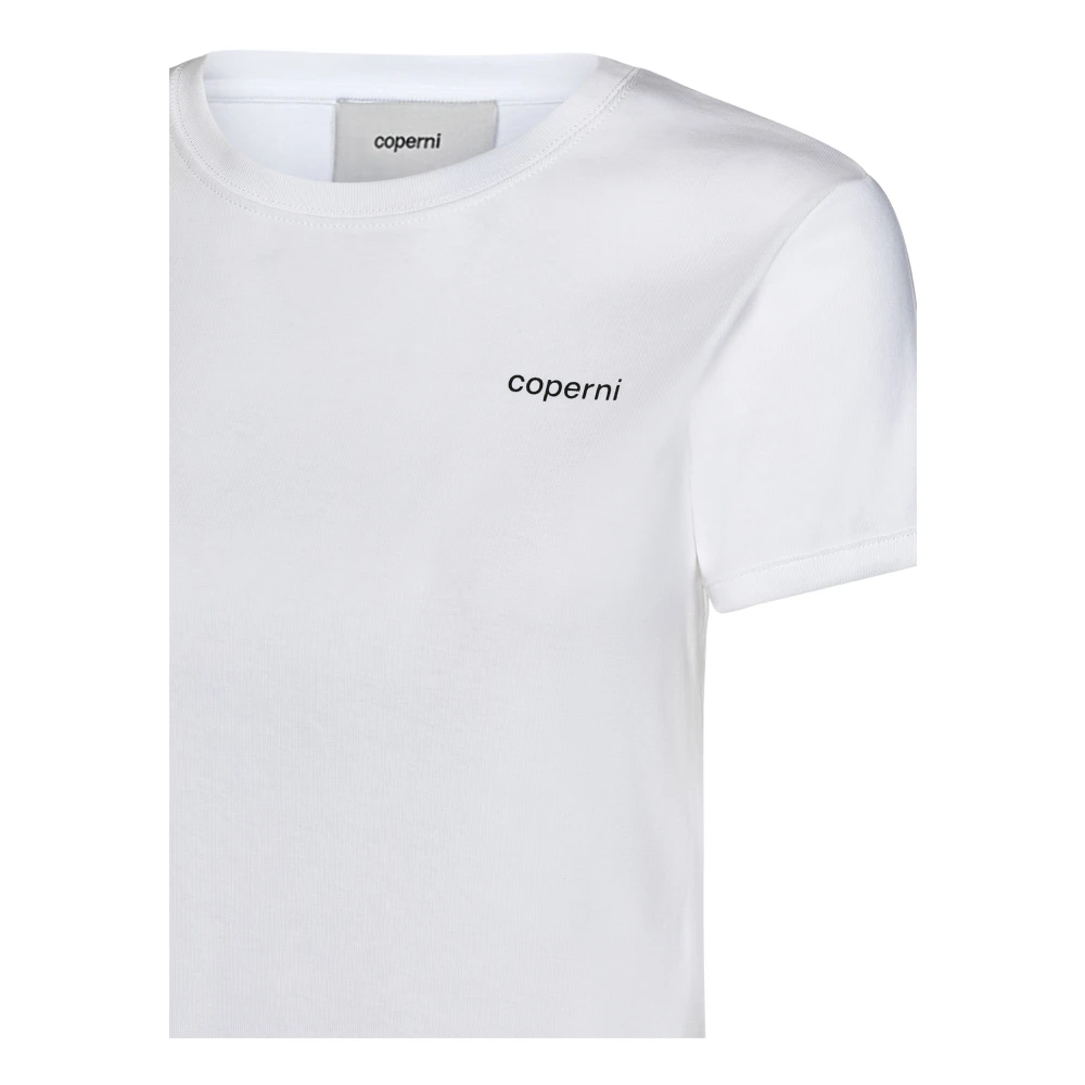 Coperni Wit Slim Fit T-shirt Logo Print White Dames