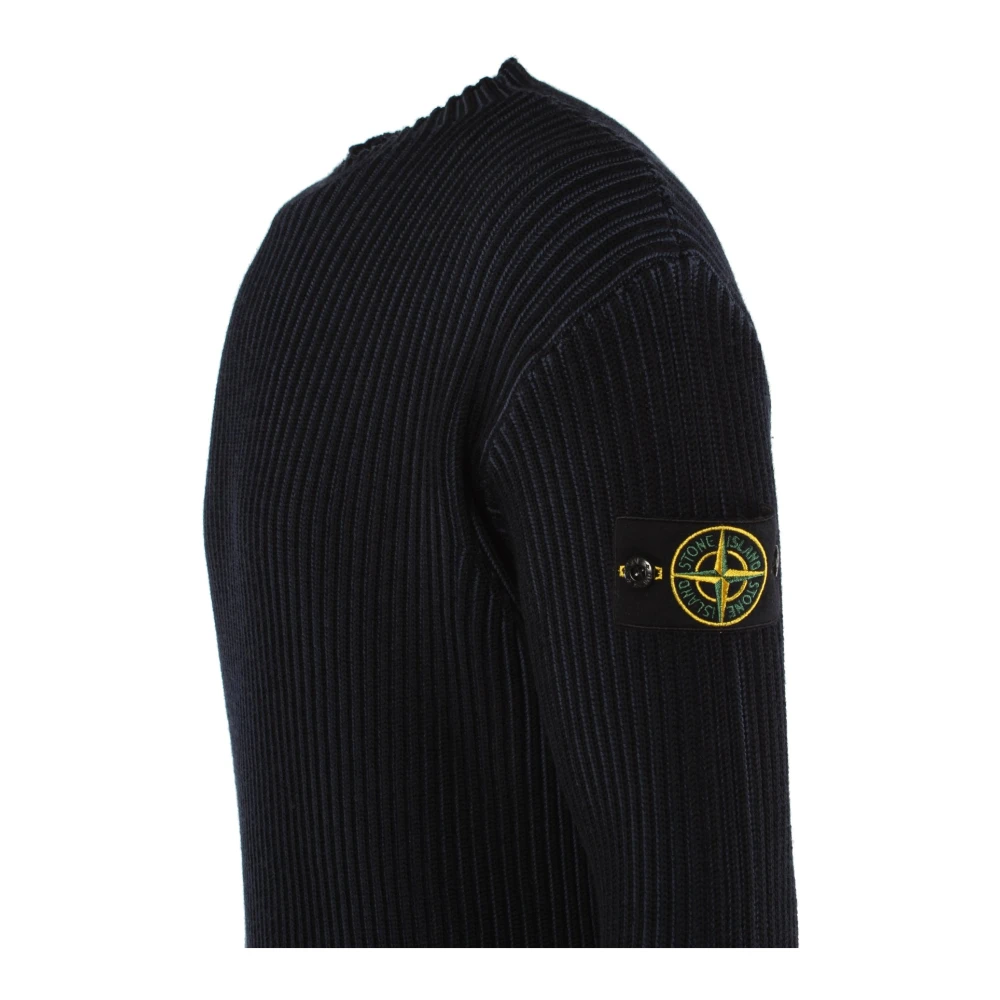 Stone Island Blauwe Wol Heren Trui Blue Heren