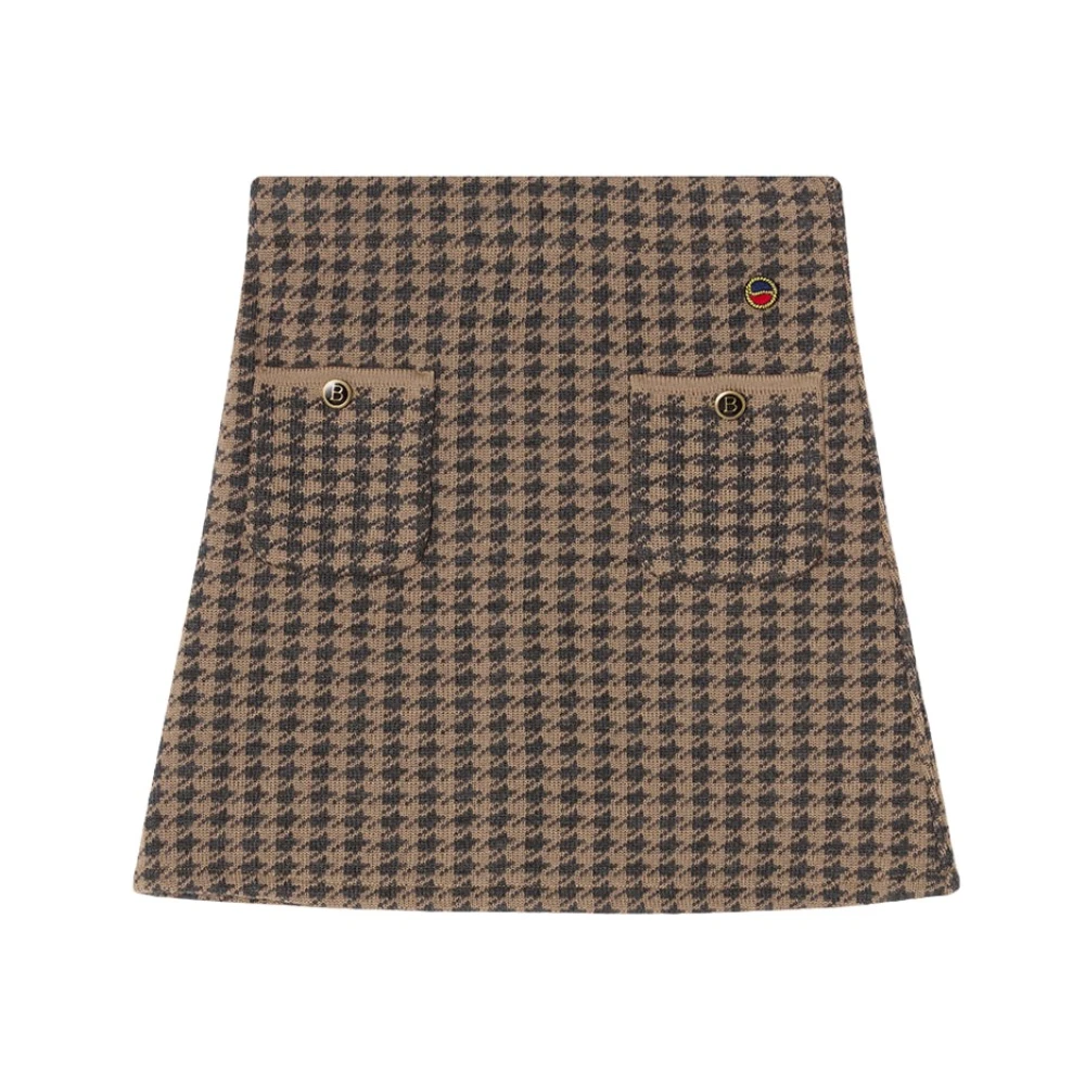 Busnel Dogtooth Jacquard Wollen Rok Multicolor Dames