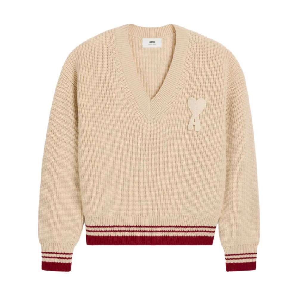 Knitwear > V-neck Knitwear - - Ami Paris - Modalova