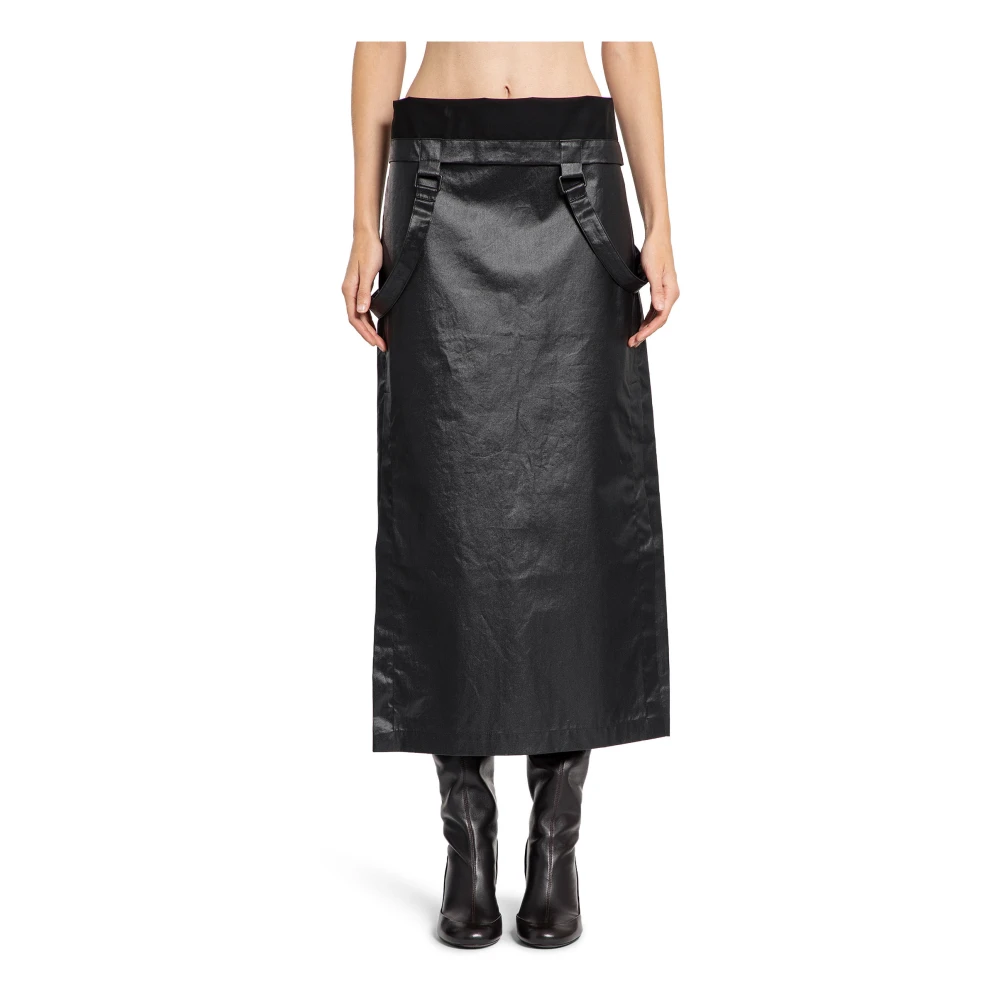 Lemaire Zwarte Rok met Bandjes en Zakken Black Dames