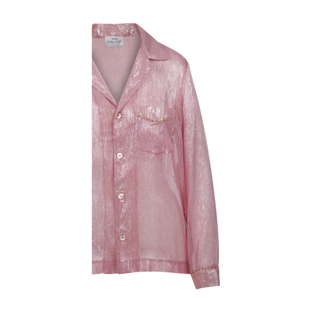 Forte Lichtroze Pyjama Shirt Pink Dames