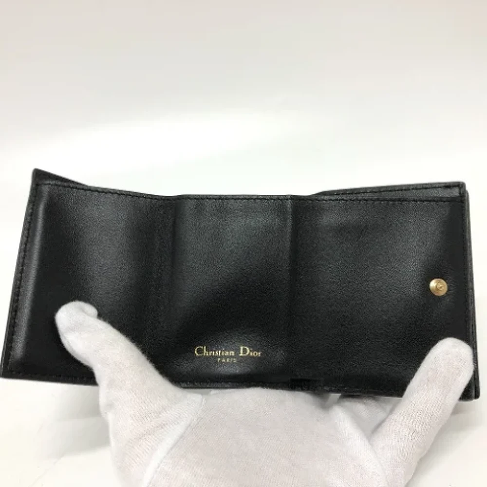 Dior Vintage Pre-owned Leather wallets Black Dames