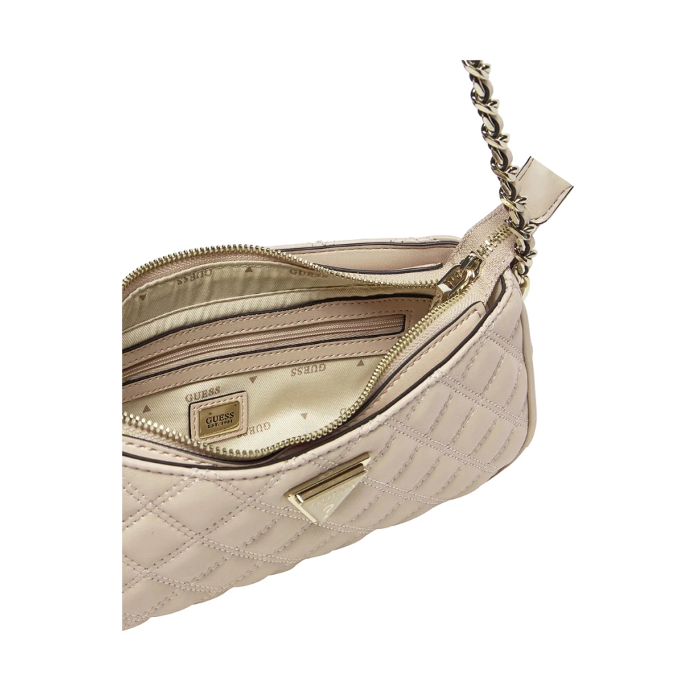 Guess Beige Schoudertas met Gouden Details Beige Dames