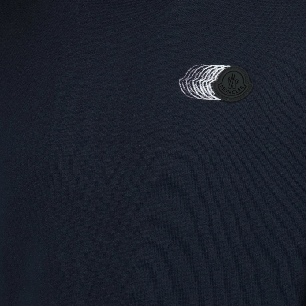 Moncler Vervaagde Logo Sweater Lente-Zomer 2025 Blue Heren