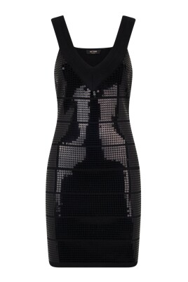black-sequin-embellished-knit-dress
