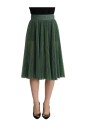 green-metallic-pleated-a-line-skirt