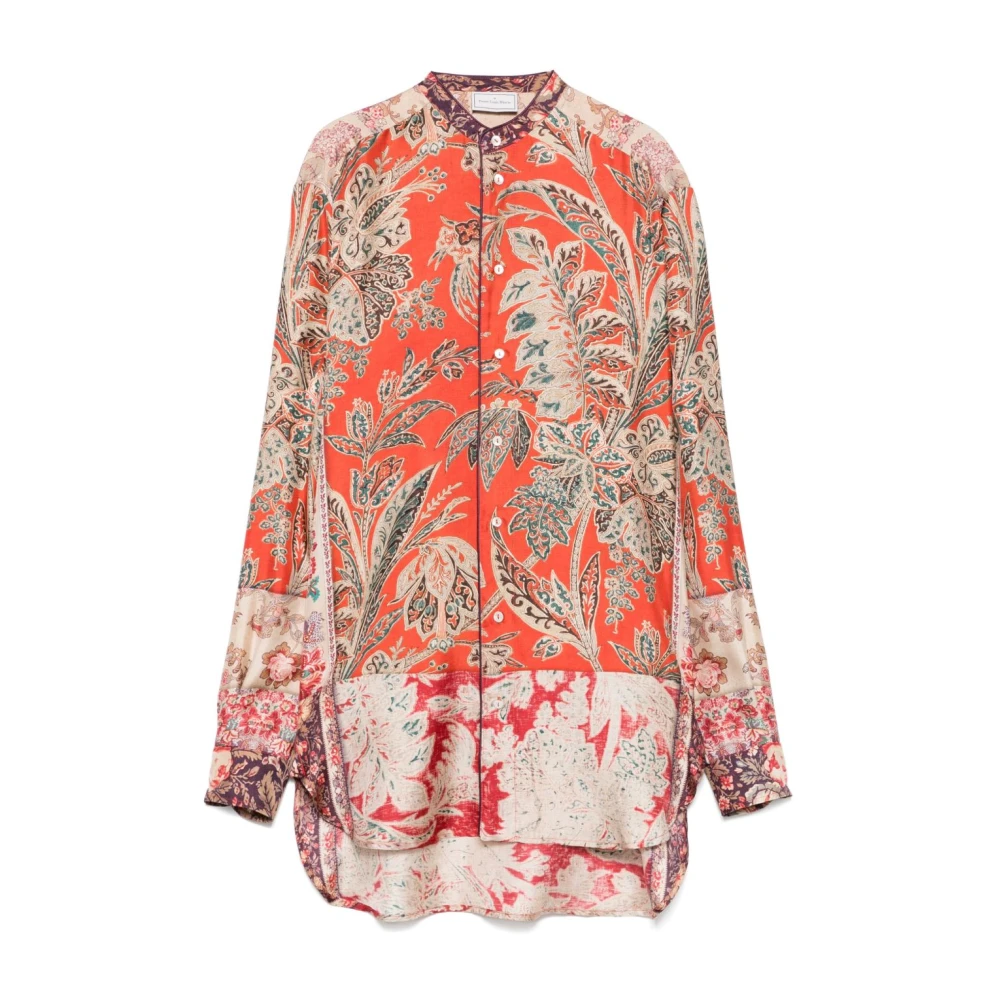 Pierre-Louis Mascia Rood Overhemd met Grafische Print en Knoopsluiting Multicolor Dames