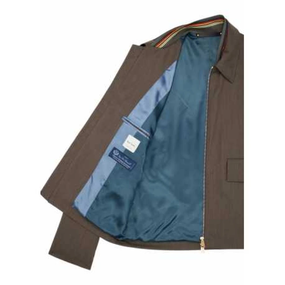 Paul Smith Taupe Storm System Wollen Jas Brown Heren