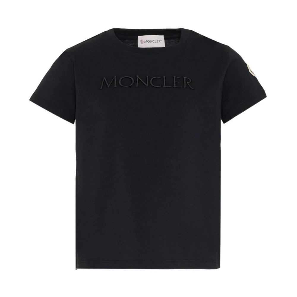 Moncler Girls Black T-Shirts & Polos - Kids Short Sleeve T-Shirts - 10 Y - Kids
