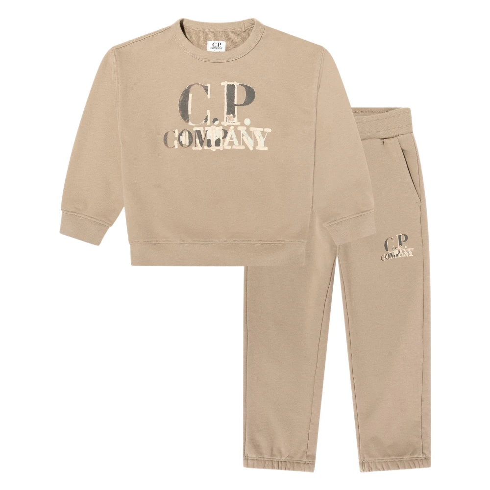 C.p. Company , Kids Sport Sets, Male, Beige, 14 Y, Logo Tracksuit