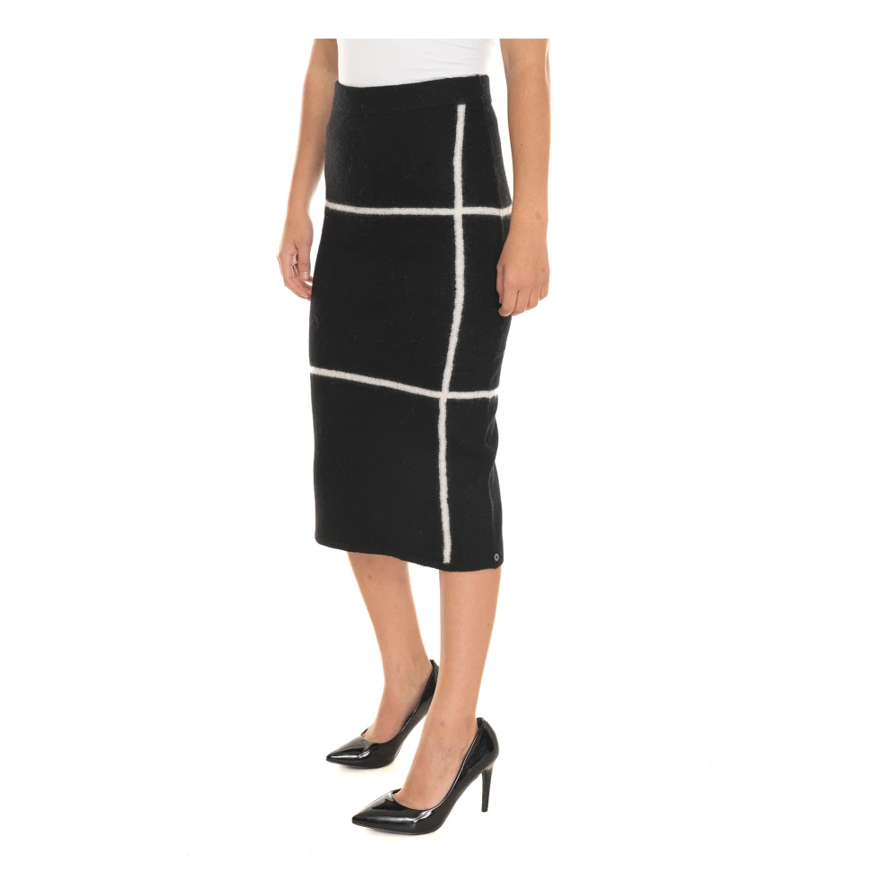 Pennyblack Geometrische Fantasie Wollen Tube Rok Black Dames