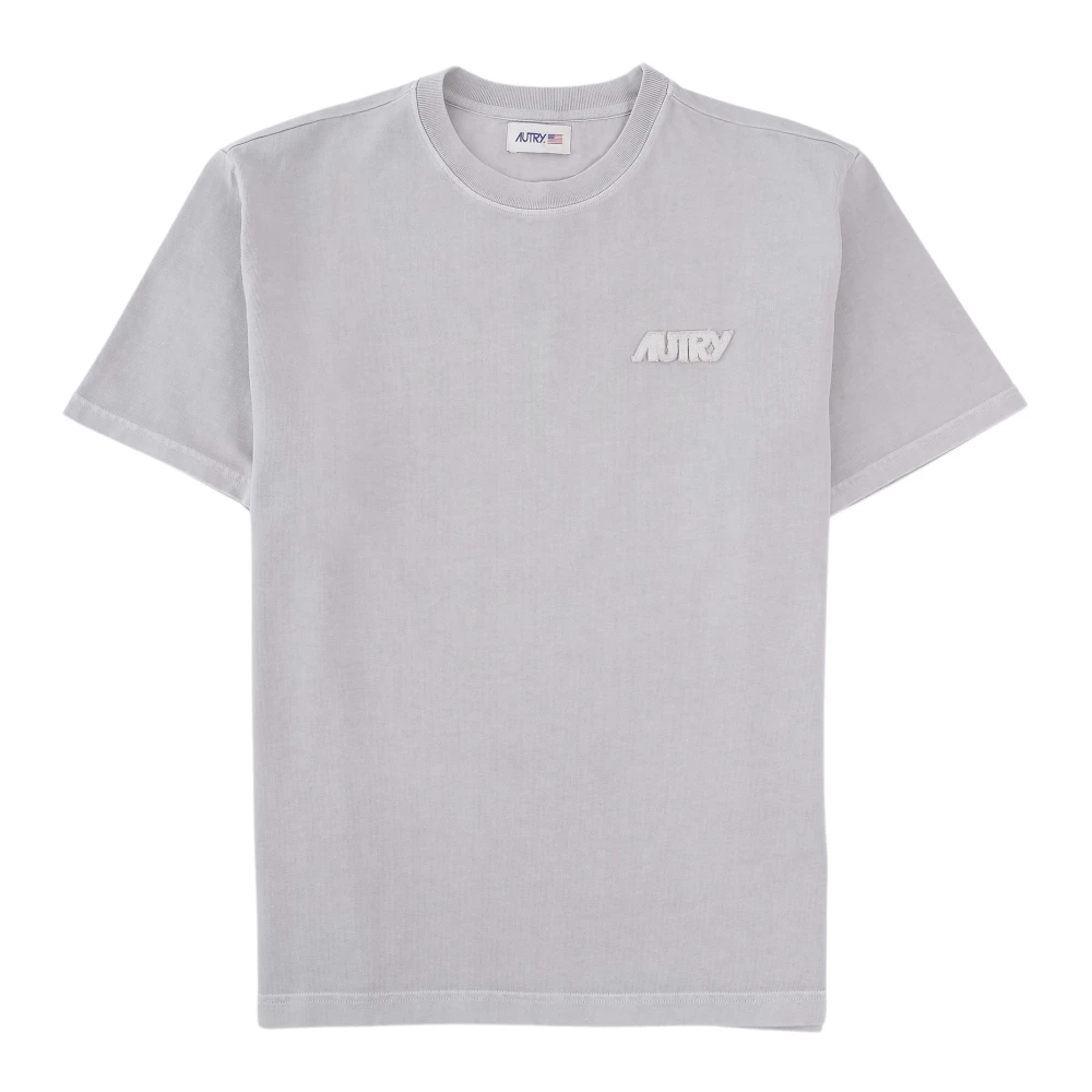 Autry Elegant Ribbed Neckline T-Shirt Gray Heren