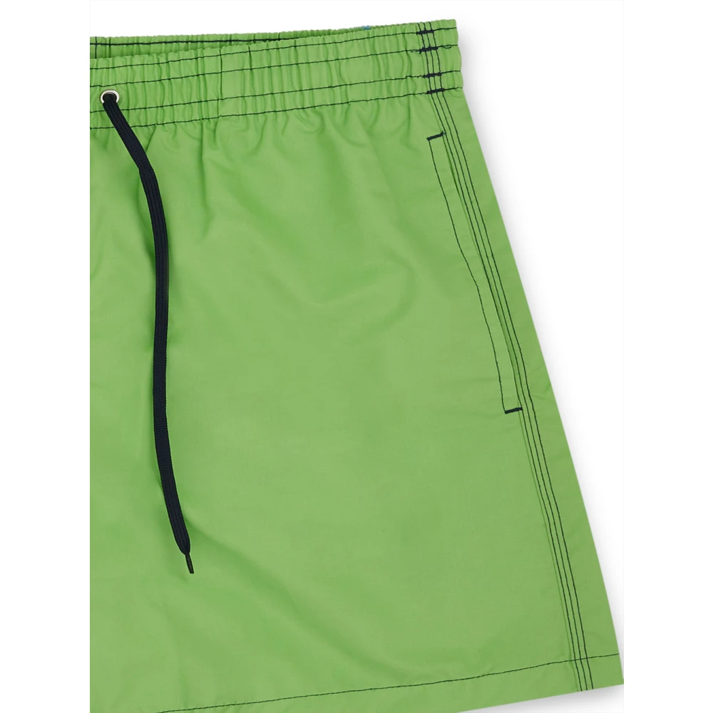 Malo Boxershort met contraststiksels en zakken Green Heren