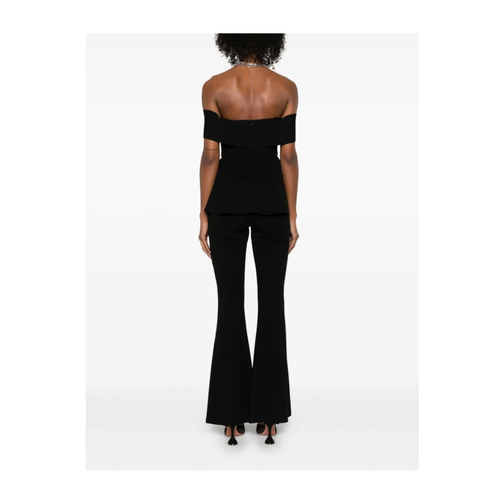 Self Portrait Zwarte Jumpsuit met Uniek Design Black Dames