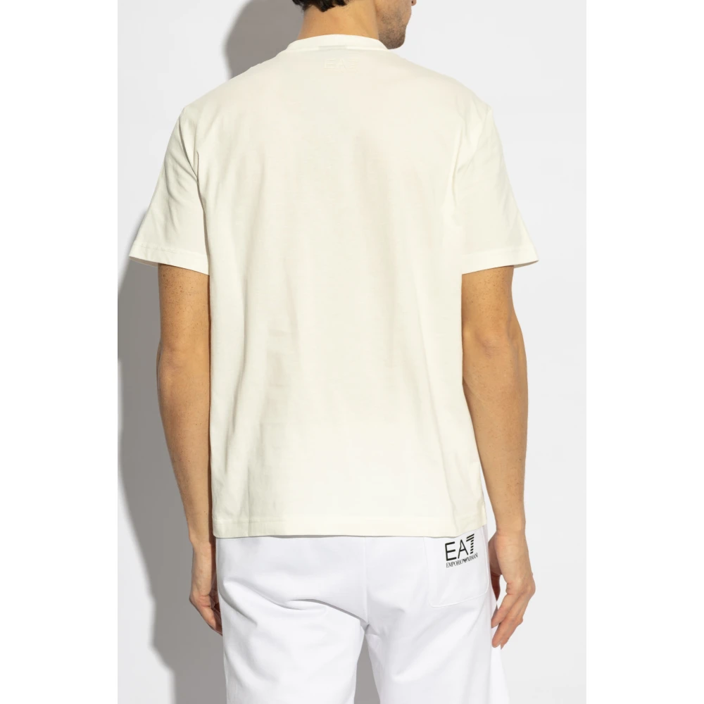 Emporio Armani EA7 T-shirt met logo Beige Heren