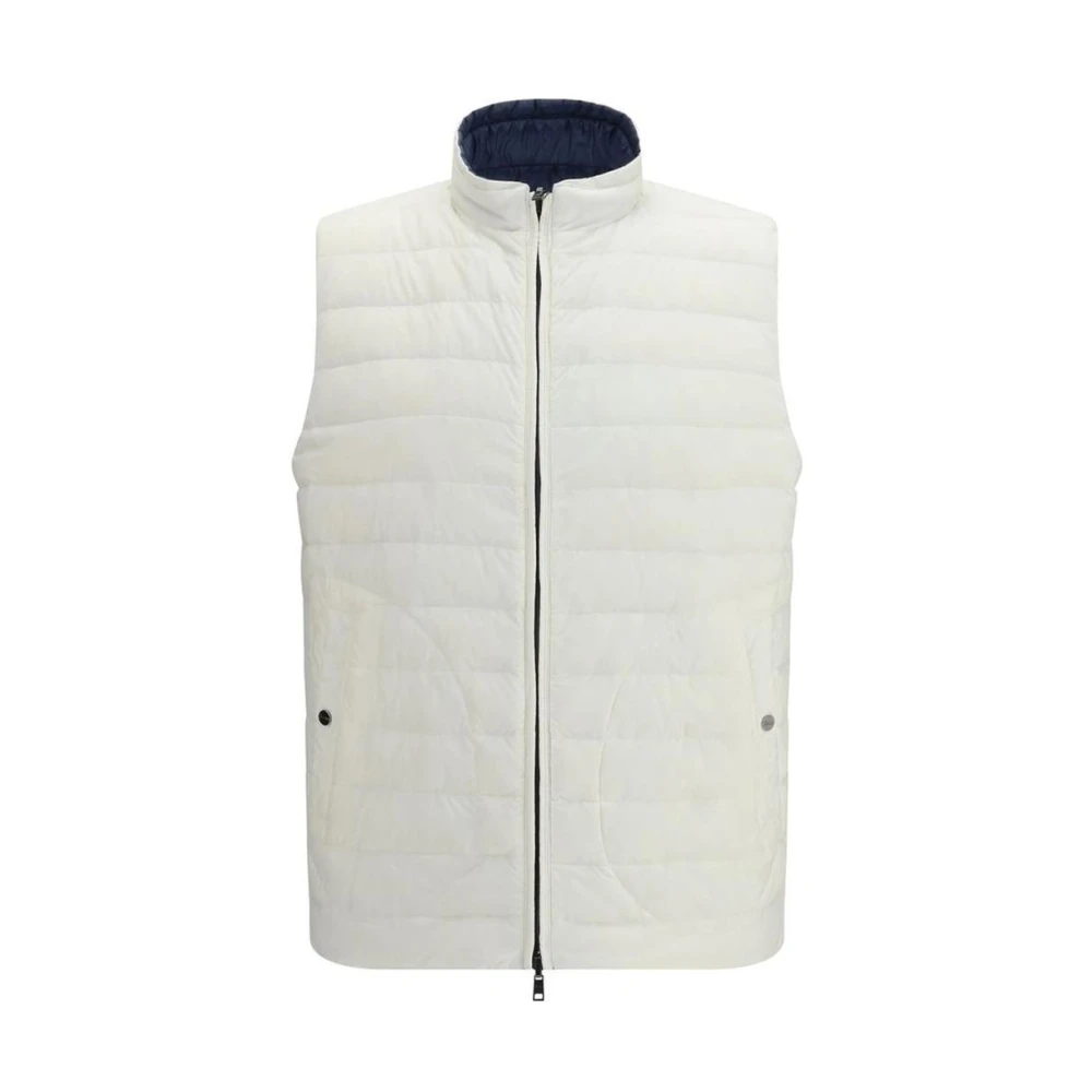 Herno Men's White Waistcoats, S, Sleeveless Polyamide Jacket