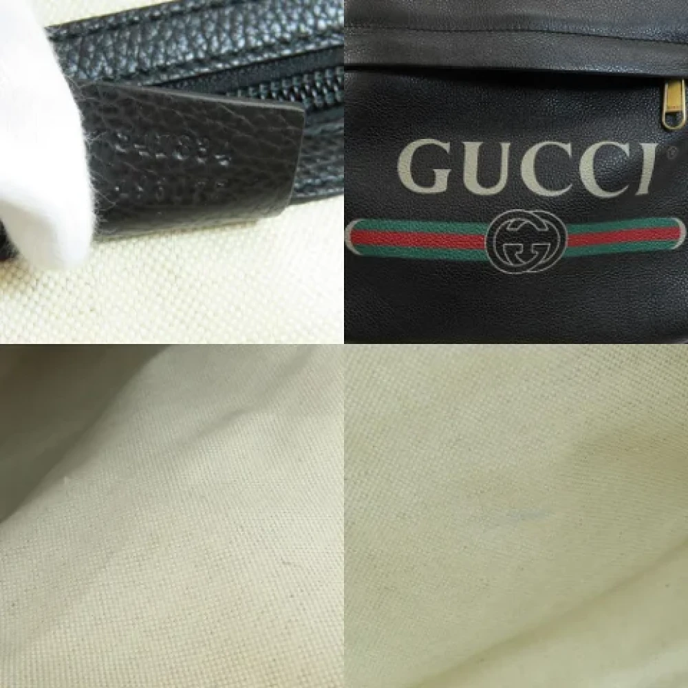 Gucci Vintage Pre-owned Leather backpacks Black Dames
