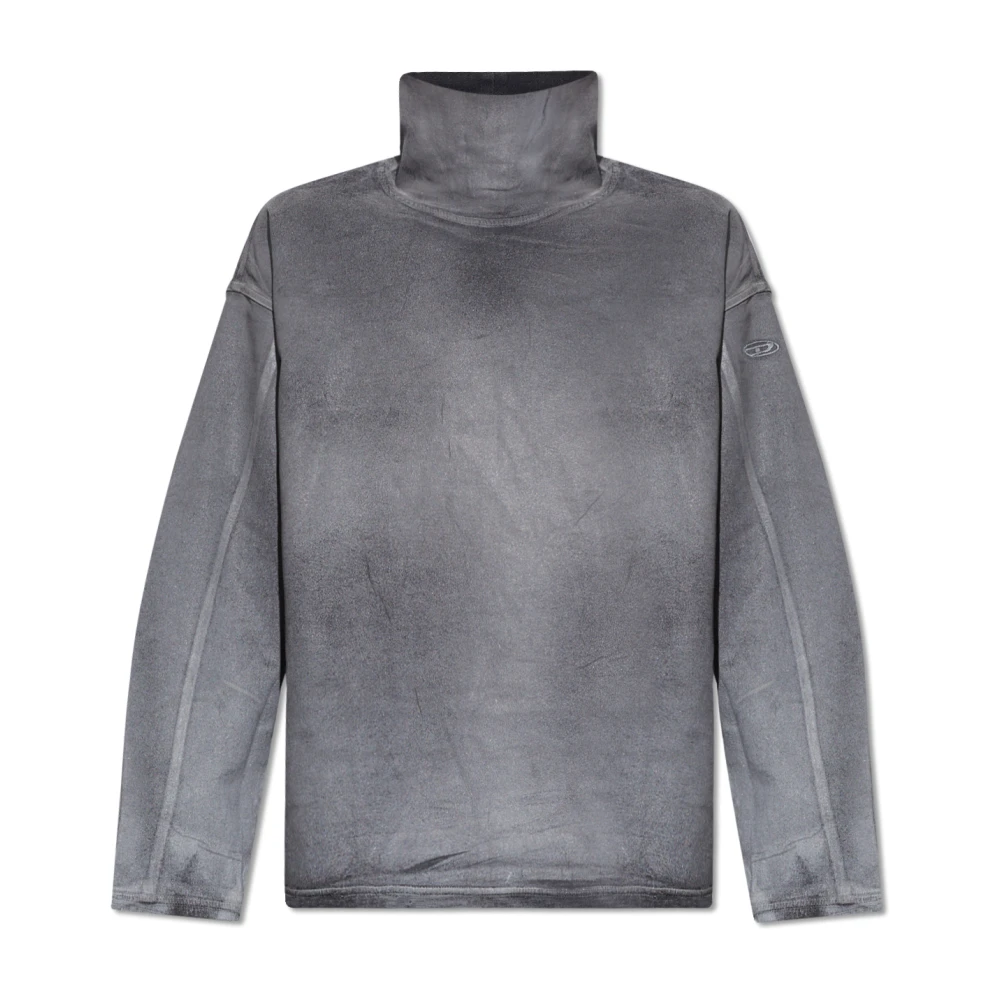 Diesel Reflecterende sweatshirt D-Nlabelcol-S Gray Heren