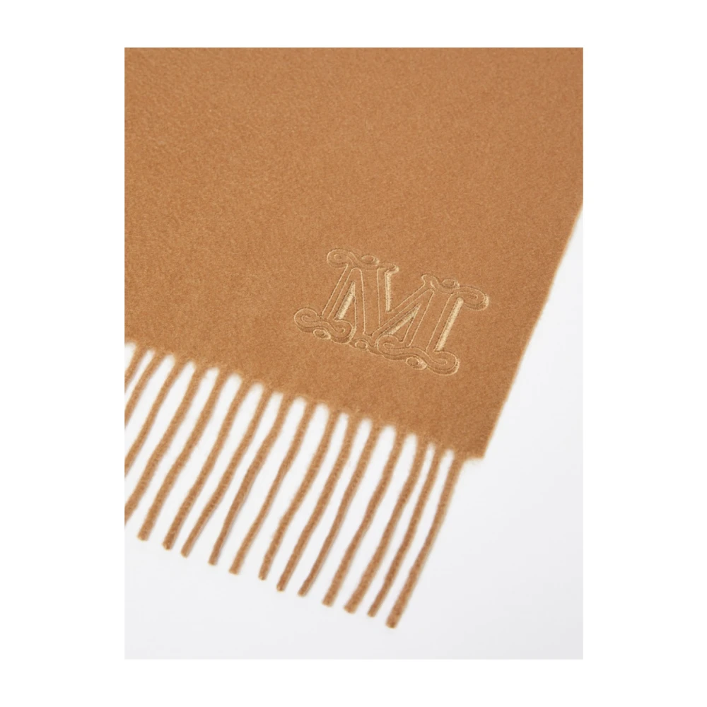 Max Mara Luxe Cashmere Stola met Franjes Brown Dames