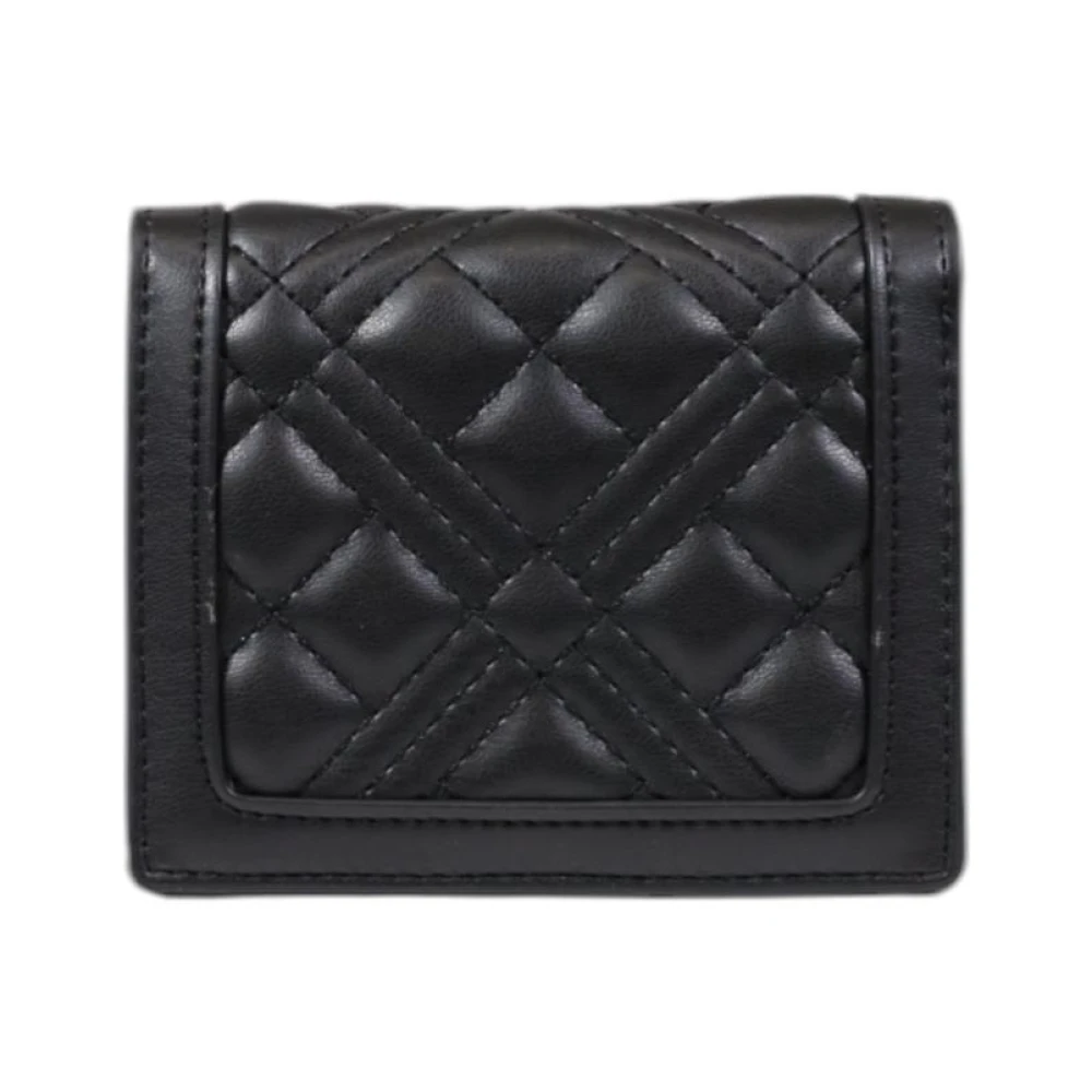 Love Moschino Zwarte Gewatteerde Clip Portemonnee Black Dames