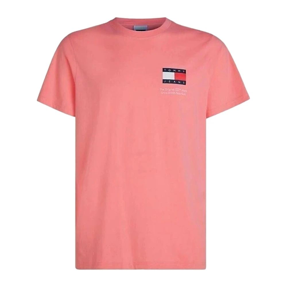 Tommy Jeans Heren Polo & T-shirts Slim Essential Flag Tee Pink Heren