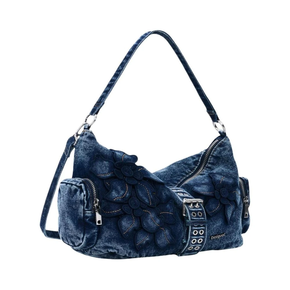 Desigual Vrouw Blauw Handtas Met Ritssluiting En Schouderriem