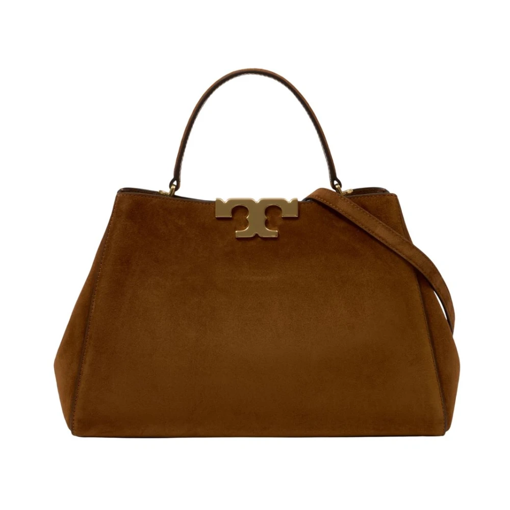 Tory Burch Women's Brown Handbags, One Size, Eleanor Suede Satchel