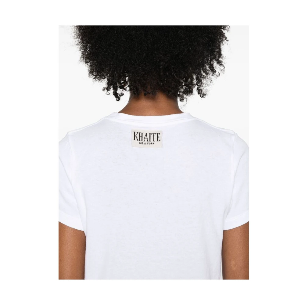 Khaite Wit Katoenen Crew Neck T-shirt White Dames