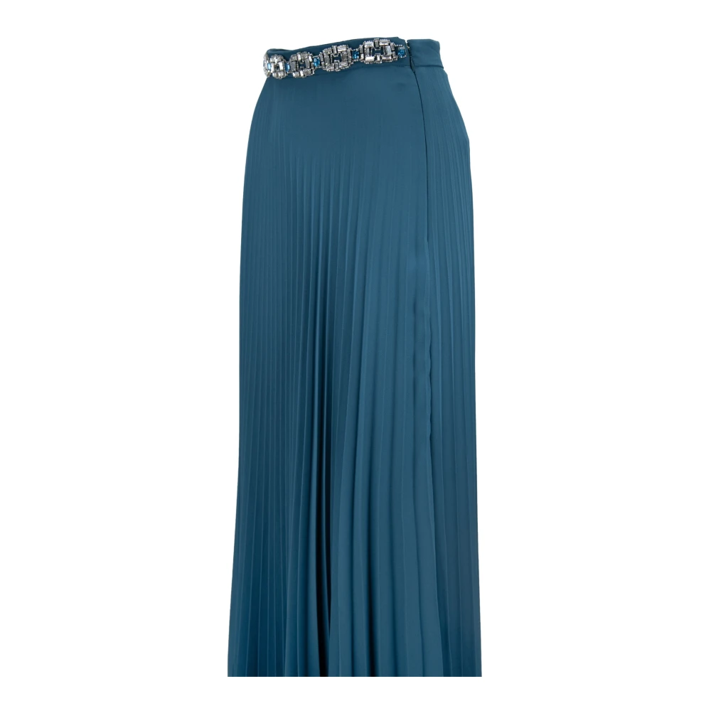 Elisabetta Franchi Lange Rits Haak Rok Blue Dames