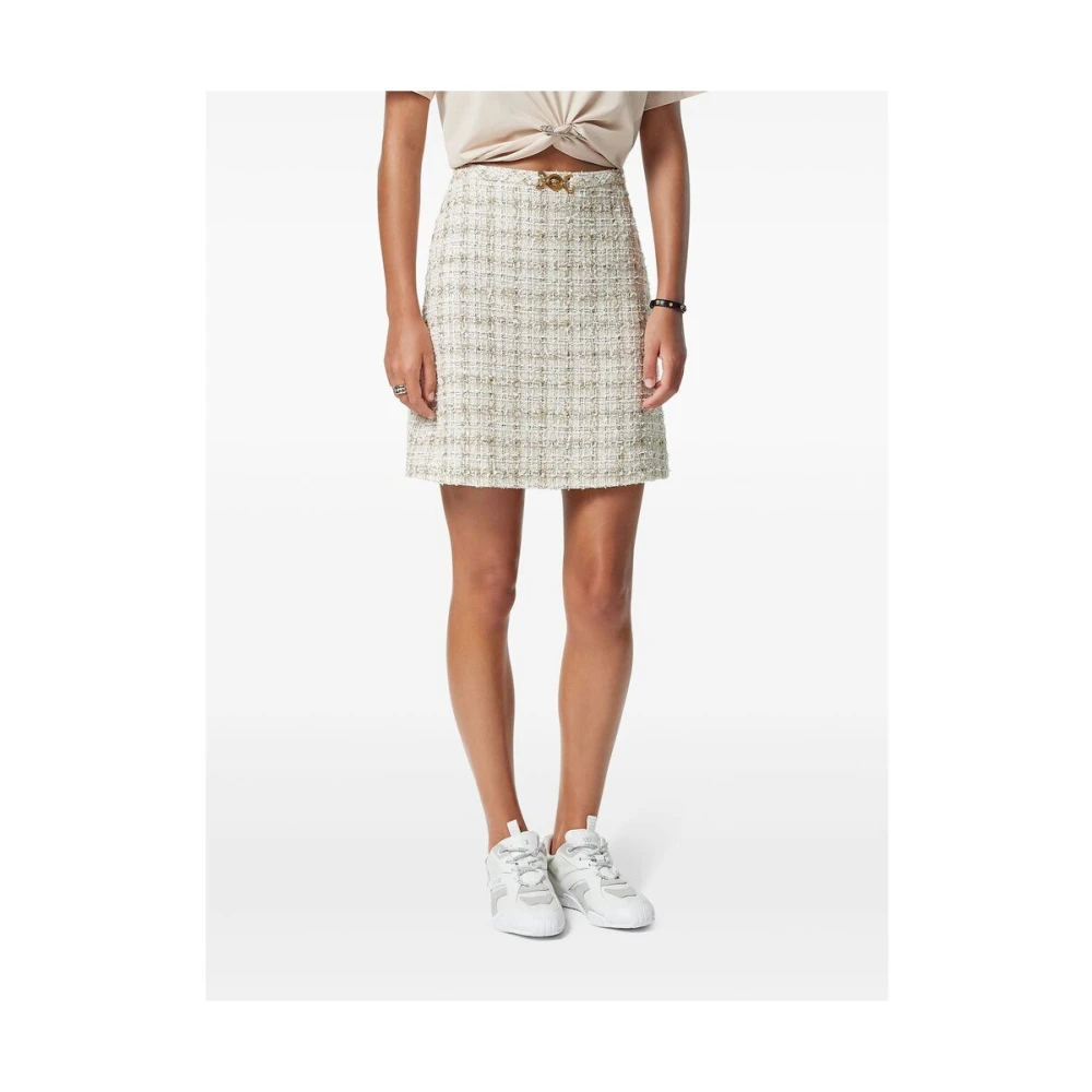 Versace Geruite rok met Medusa-hoofd Green Dames