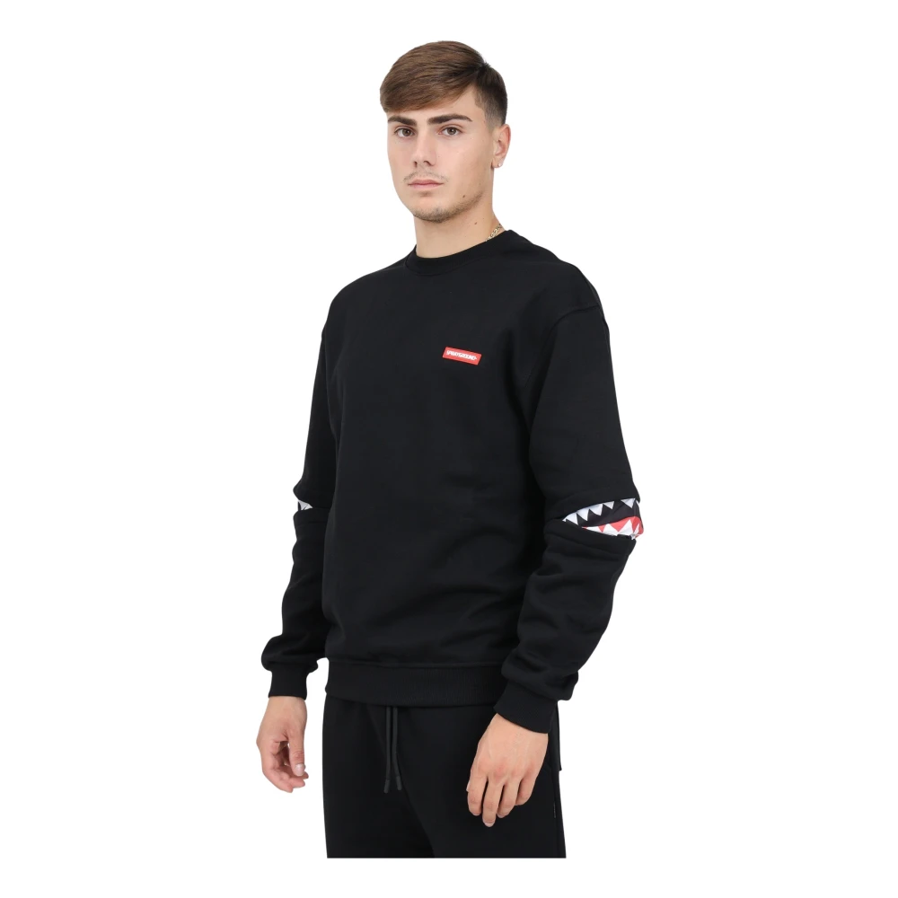 Sprayground Zwarte Crewneck Hidden Shark Sweater Black Heren