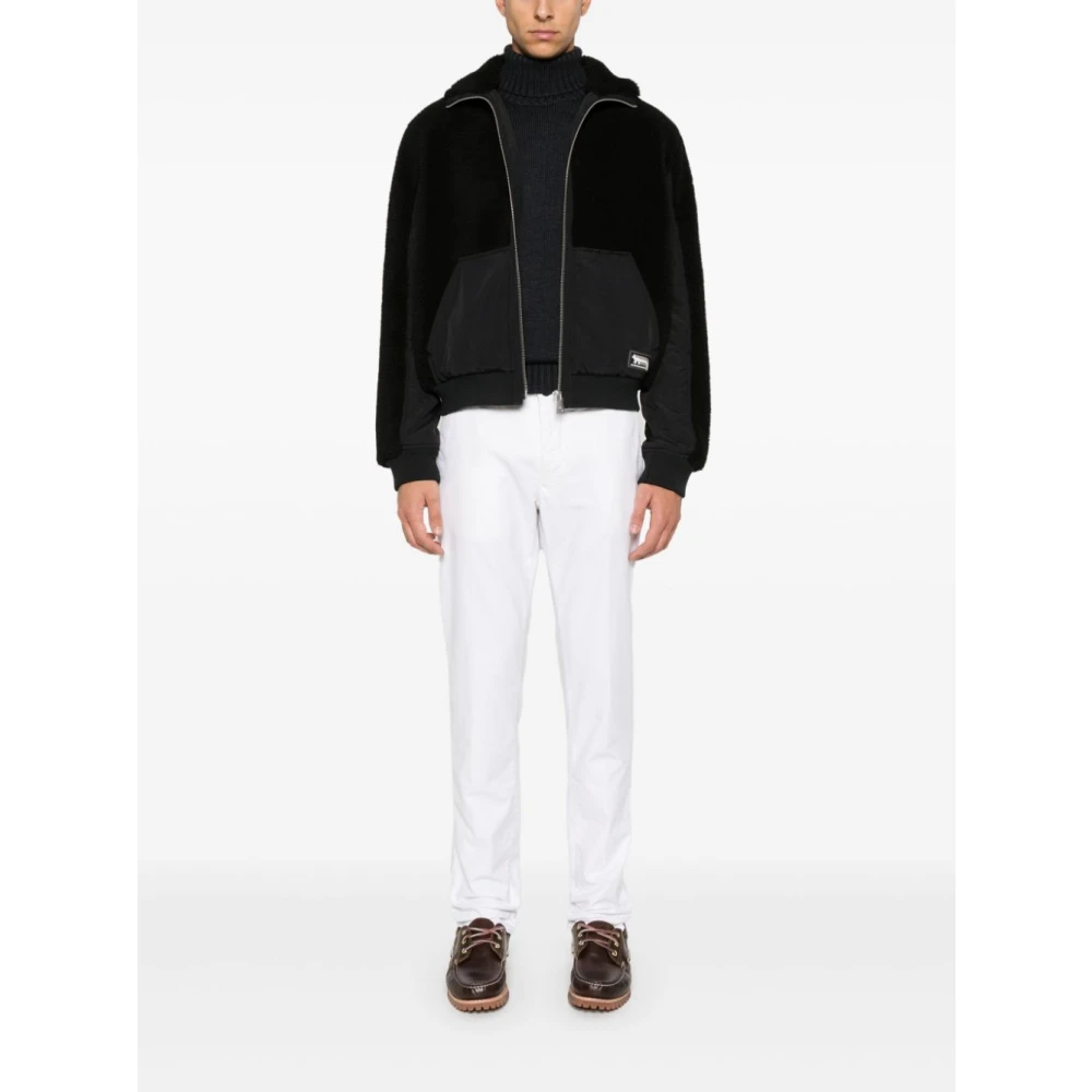 Maison Kitsuné Zwarte Parka Jas Black Heren
