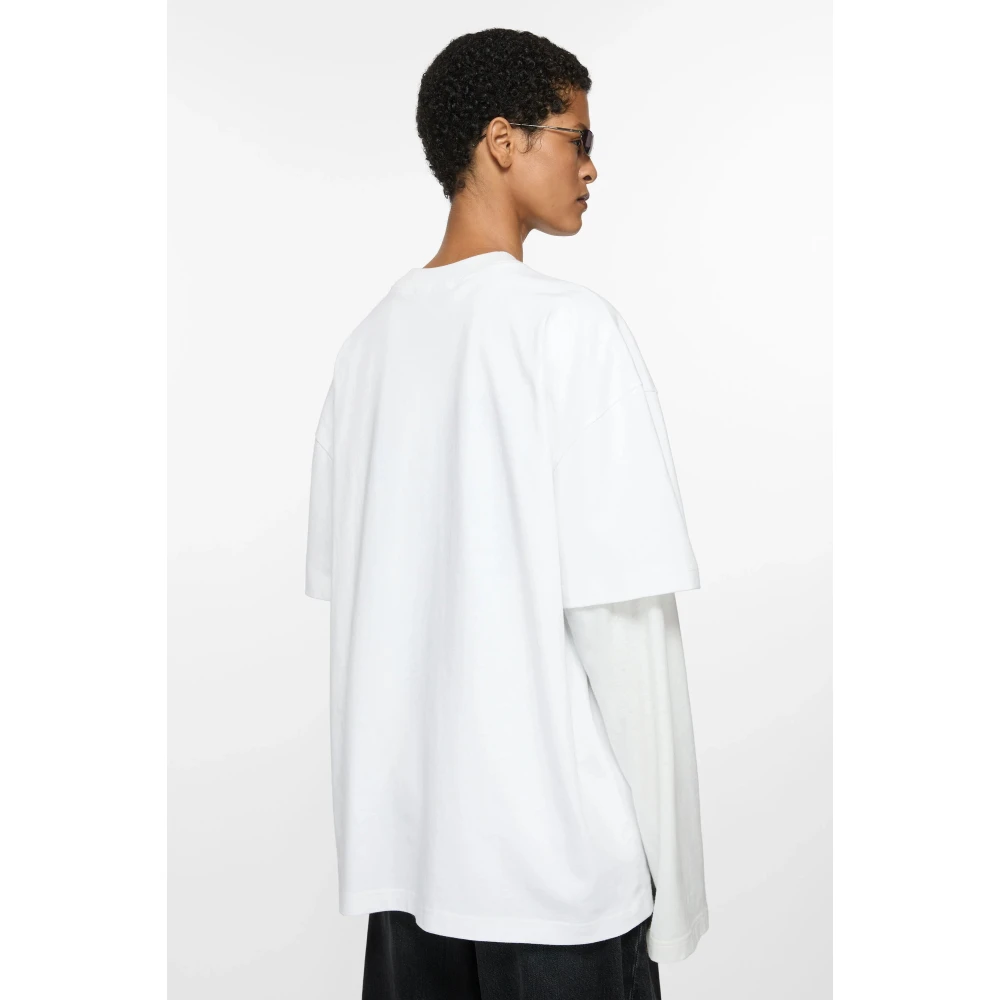 Acne Studios 1996 Logo T-shirt Relaxte pasvorm White Heren