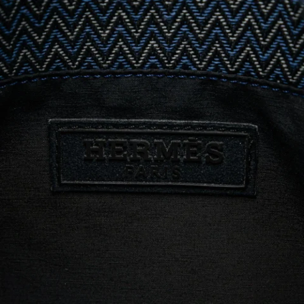 Hermès Vintage Pre-owned Canvas shoulder-bags Blue Dames