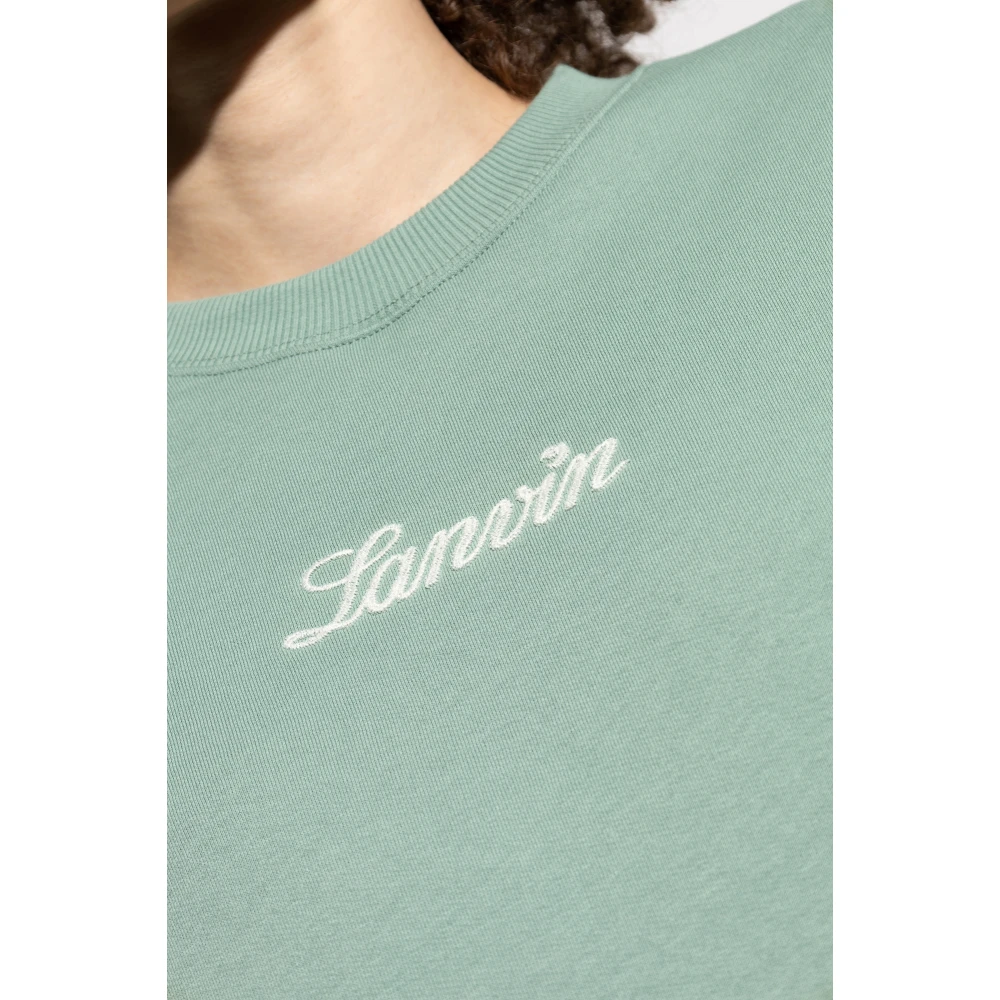 Lanvin Sweatshirt met geborduurd logo Green Dames