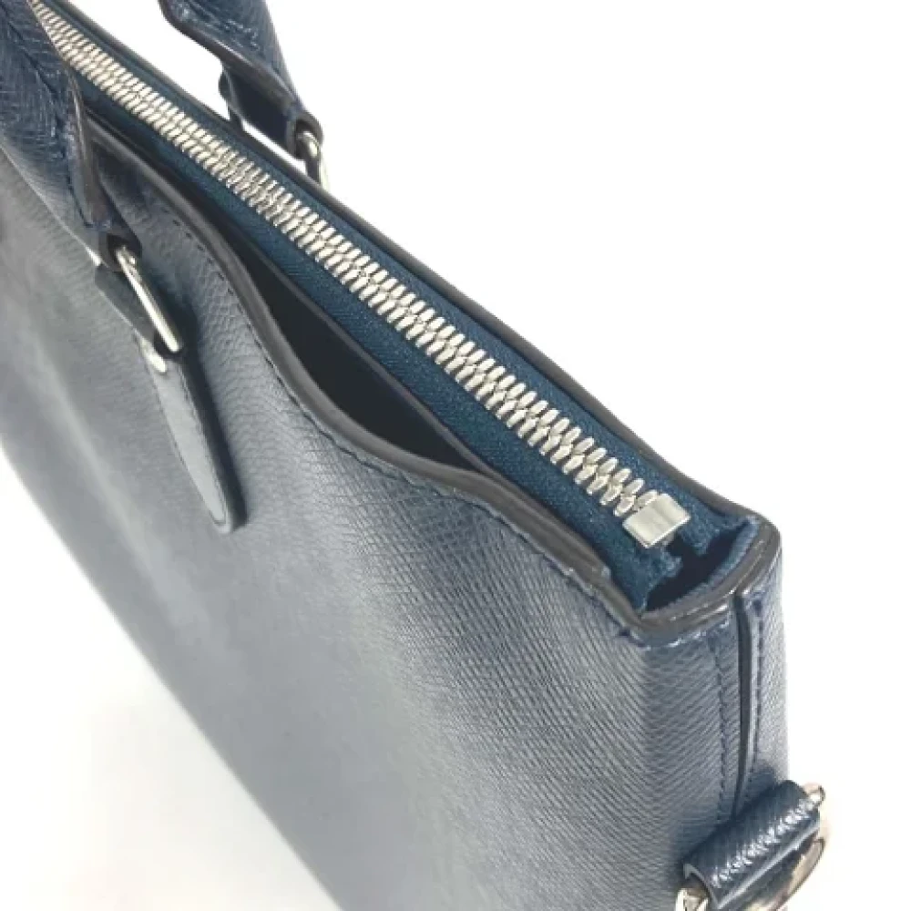 Louis Vuitton Vintage Pre-owned Leather briefcases Blue Dames