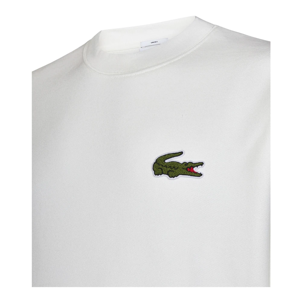 Lacoste Witte Krokodil Badge Sweatshirt White Heren