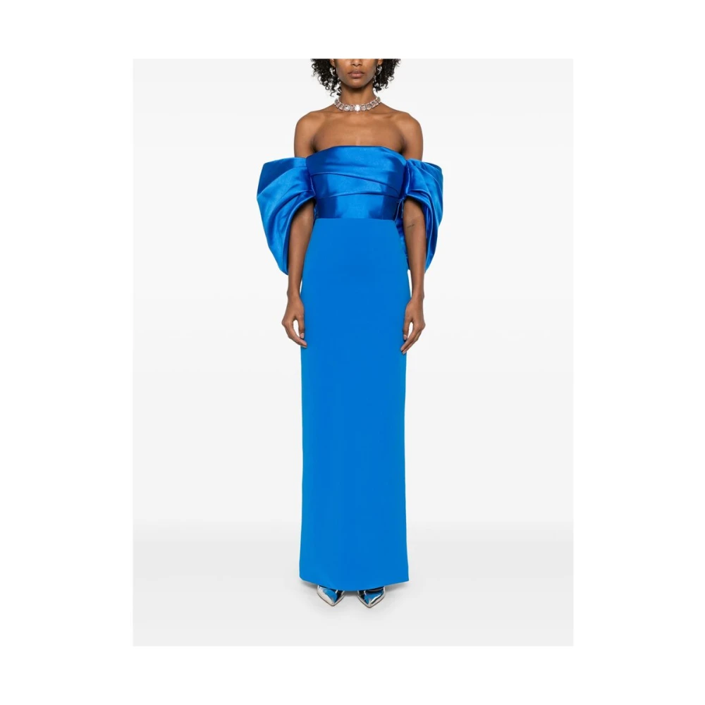 Solace London Koningsblauwe Bardot Hals Jurk Blue Dames
