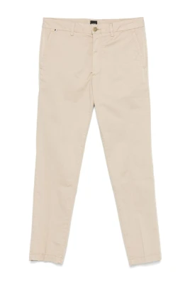 Chinos i bomullstwill med platt front