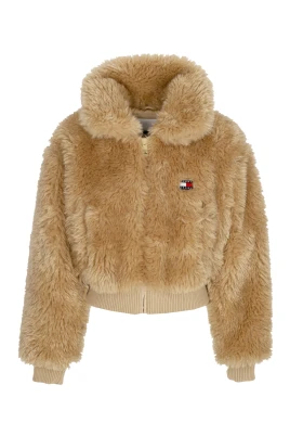 Guld Shearling Pälsjacka